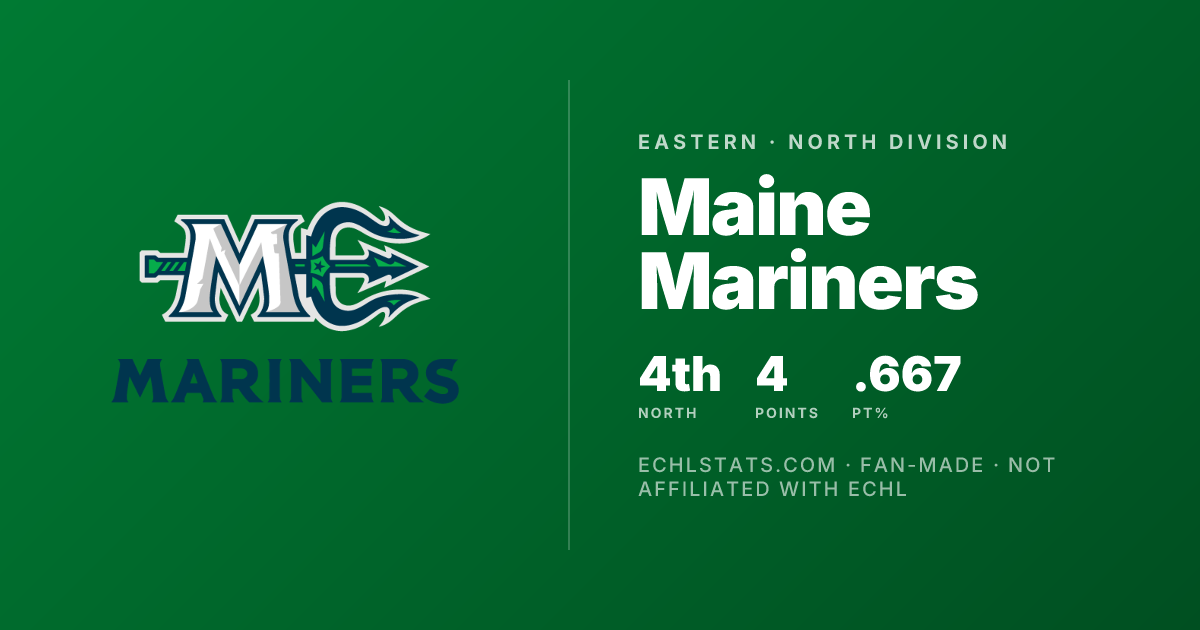 Maine Mariners 2026–27 Schedule — Upcoming Games & Results
